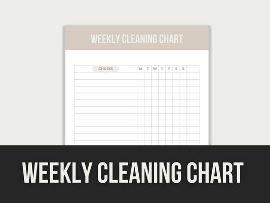 weekly cleaning chart