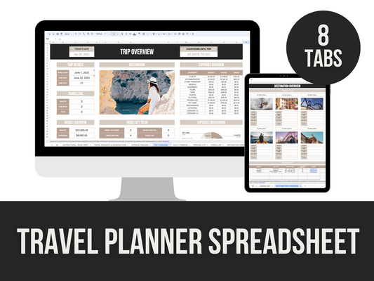 travel planner spreadsheet