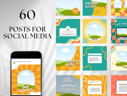 60 Dessert Retro Social Media Templates